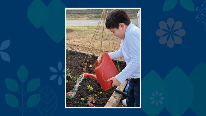 K-8 School in Greensboro: Gate City fifth graders help bring community garden alive.