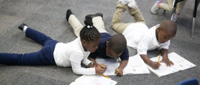 Students completing work