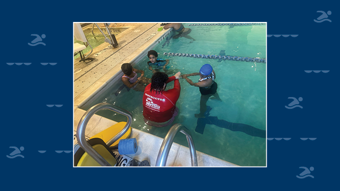 K-8 School in Brooklyn: Brooklyn Scholars Charter Academy partnered with community for free swimming lessons for Summer Learning students
