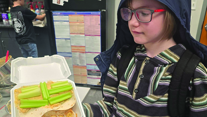 Y5-8 School in Wyoming: Vanguard Charter Academy third and fourth graders make healthy snacks in The Viking Culinary Club.