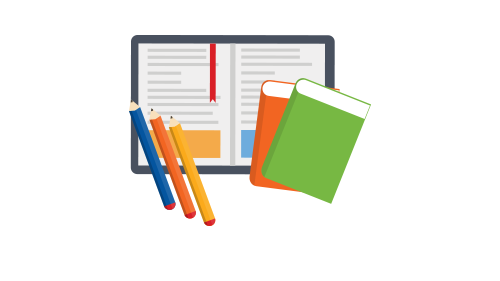 Book with pencils illustration