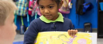 Two students learning in classroom