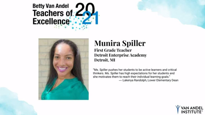 Detroit Enterprise teacher Munira Spiller