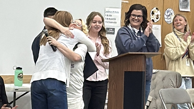 K-8 School in Commerce City: Landmark Academy at Reunion principal is awarded the Patriotic Employer Award.
