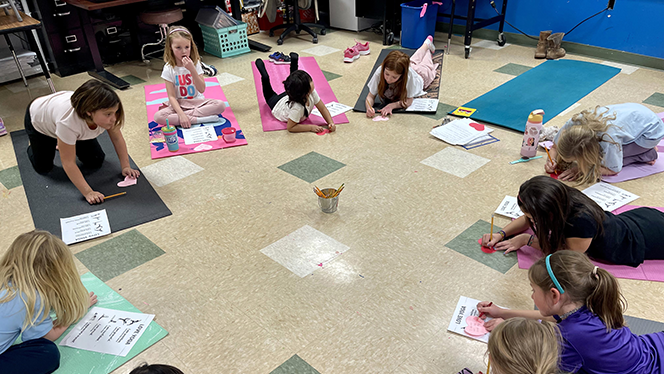 K-8 School in Commerce City: Landmark Academy at Reunion holds a successful Yoga Club.