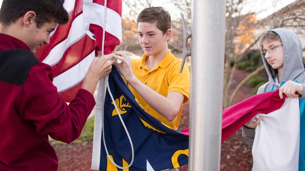 Student reading a book