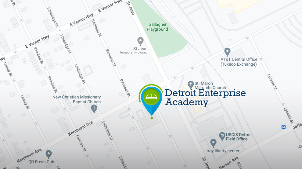 Map of Detroit Enterprise Academy