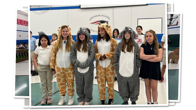Greensboro students dressed up for performance.
