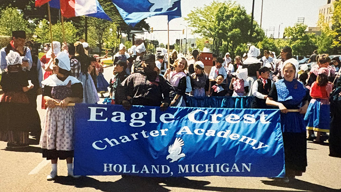 Y5-8 School in Holland: Eagle Crest teacher, Kari Kreple, celebrates 28 years at the school.