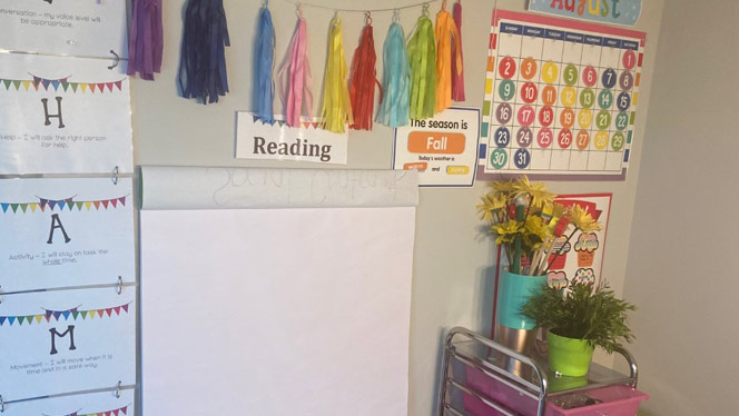 colorful decorations in the classroom