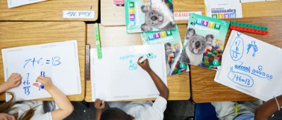 Students completing work