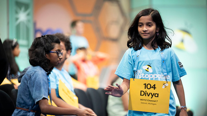 K-8 School in Canton: Canton Charter Academy student, Divya, at the Scripps National Spelling Bee.