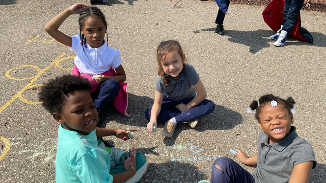 Students playing during recess