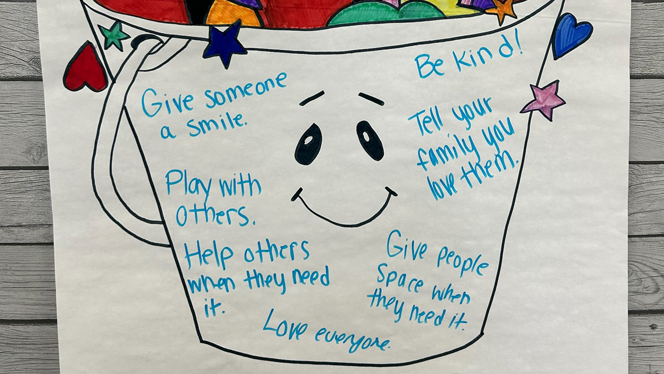 Bucket with kind words.