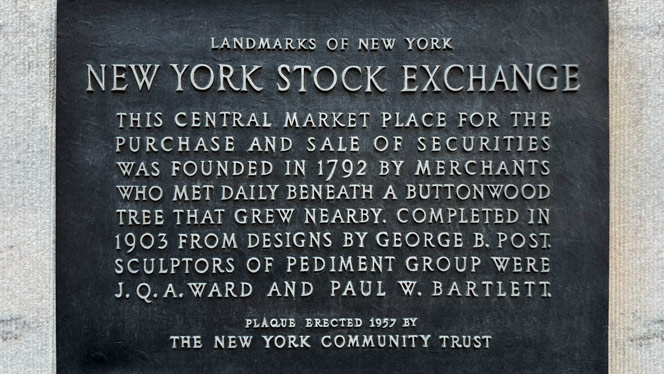 NYSE Building Plaque