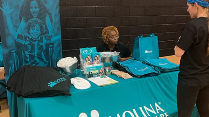 Molina Healthcare had information and giveaway items for guests.