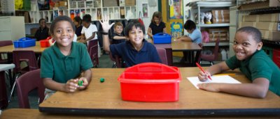 Students completing work