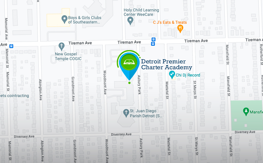 Map of Detroit Premier Academy