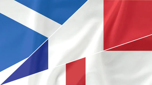 Scotland, England, and France Flag Combination