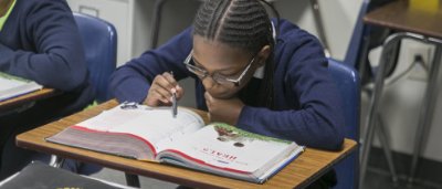 Students completing work