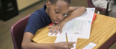 Student completing work