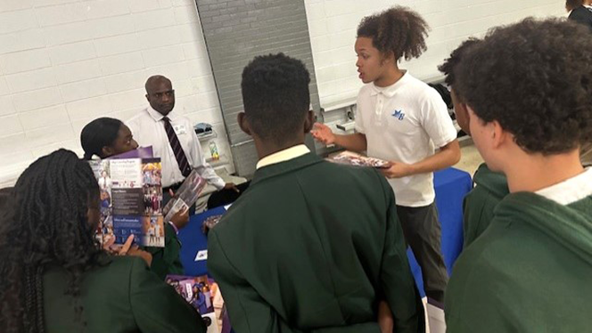 K-8 Schools in Brooklyn: Riverton Street and Brooklyn Scholars students attend high school fair.