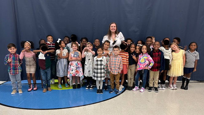 Tucker with her class.