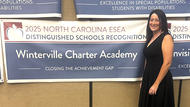 K-8 School in Winterville: Winterville Charter Academy earns the National Elementary and Secondary Education Act (ESEA) Distinguished Schools Award.