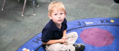 Student sitting in classroom