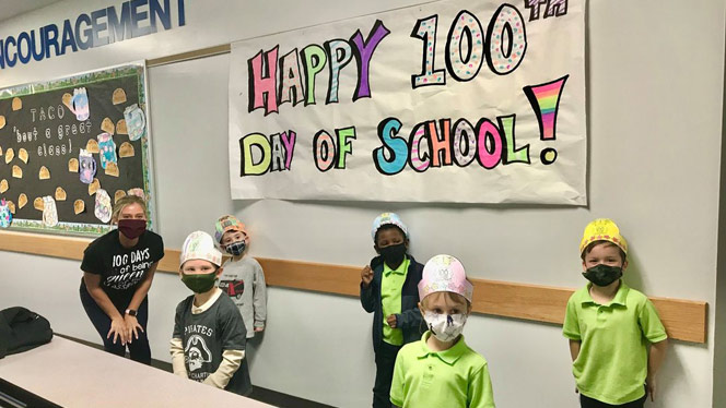 Peak students celebrate day 100