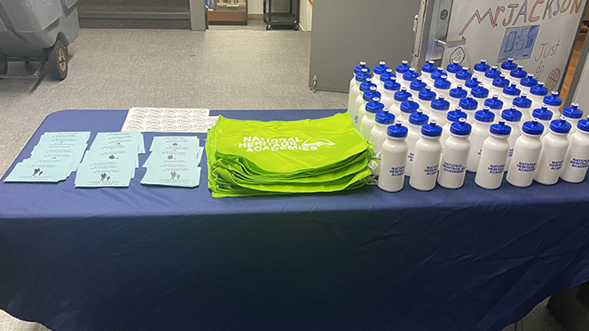 K-8 School in East Cleveland: Apex Academy father's and students participated in the school's Father Walk.