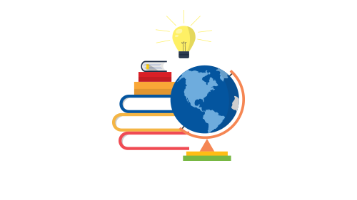 Globe and books illustration