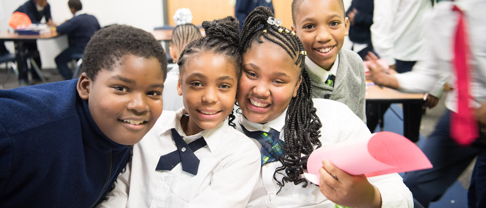 Students smiling together