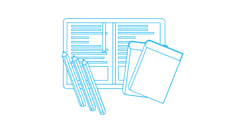 Book with pencils illustration