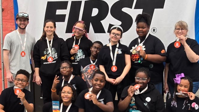 K-8 School in Romulus: Metro's robotics team, the Blazin’ Bots, earned a prestigious award.