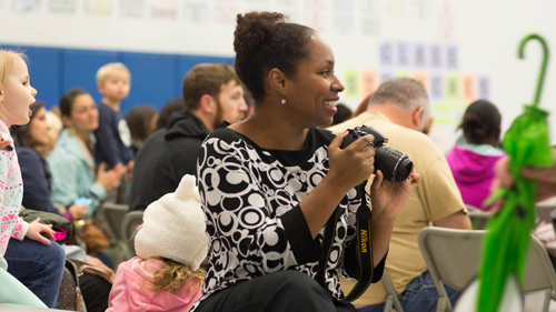 Parent at moral focus assembly
