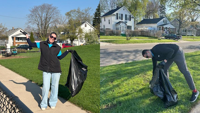 K-12 Schools in Grand Rapids: NHA Service Center employees volunteer at two local NHA schools for Earth Day.