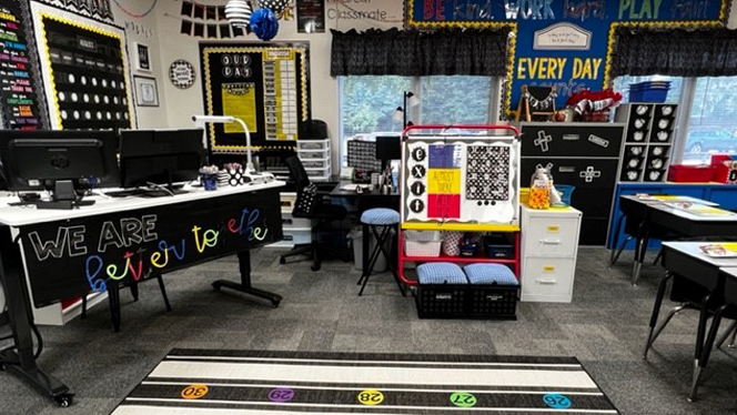 A decorated classroom.