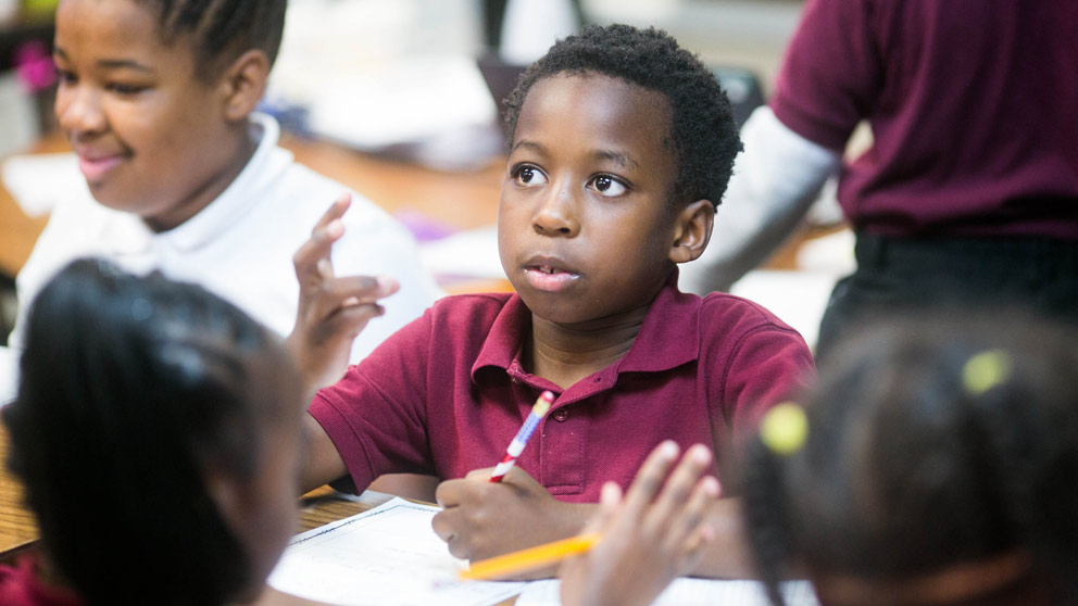 Student reading a book