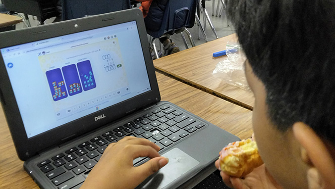 K-8 School in Cincinnati: Orion Academy upper elementary students participate in Math Camp on Saturdays.