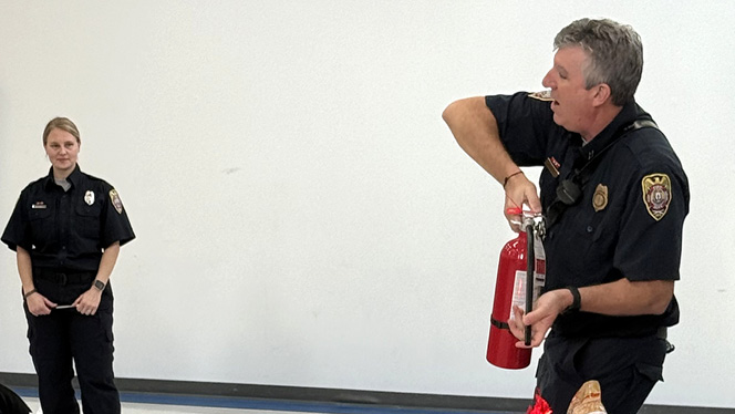 K-8 School in Greensboro: Gate City students are visited by the Greensboro Fire Department, creating a community connection.
