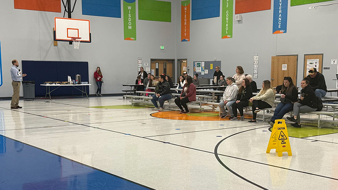 4K-6 School in Waukesha: Mill Creek families attend Mallards Movin' Up event.