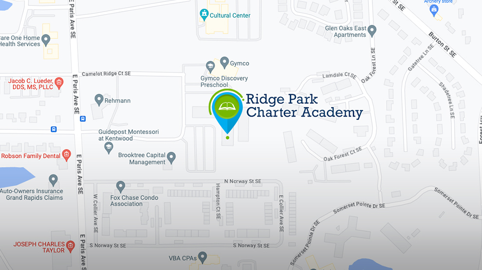 Map to Ridge Park Charter Academy