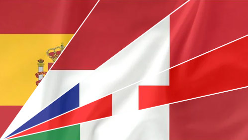 Compilation of The Alps and the Mediterranean Coast flags