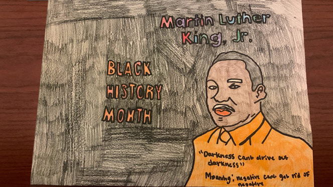 Pinnacle scholars submitted art for a Black History Month art contest.