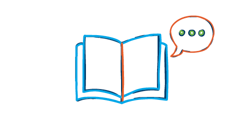 Scale with books and pencils illustration