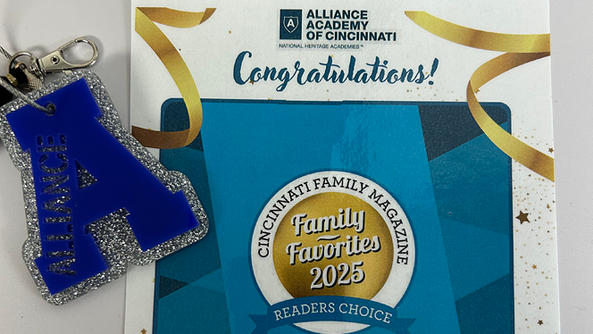 K-8 School in Cincinnati: Alliance Academy of Cincinnati is awarded the Favorite Charter Elementary School by “Cincinnati Family Magazine.”