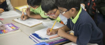 Students completing work