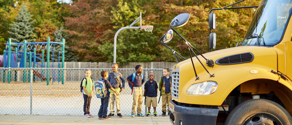 Students waiting for bus