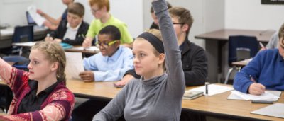 Students learning in classroom